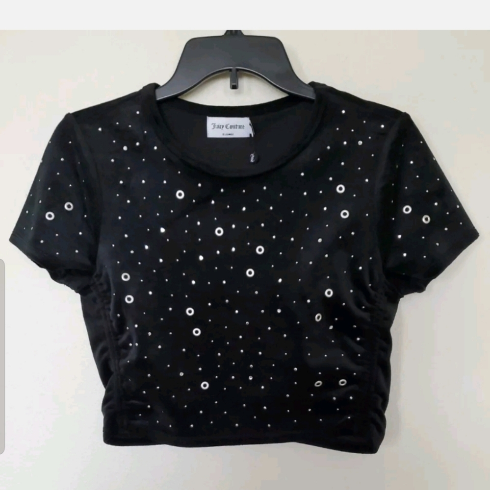 NWT Juicy Couture  Velour Studded Crop Top, Sz M